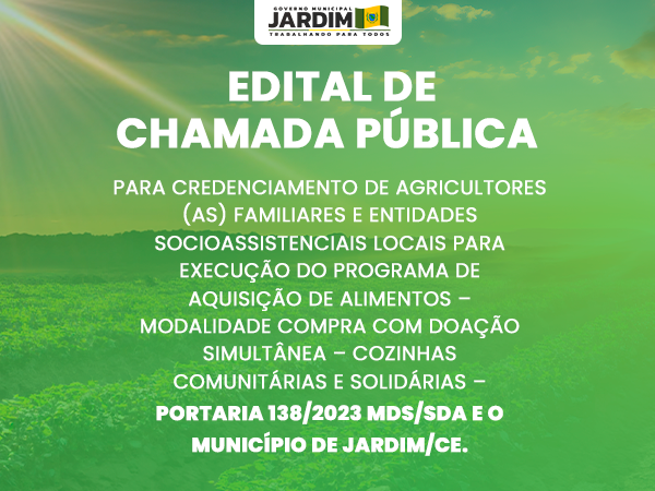 EDITAL DE CHAMADA PÚBLICA.